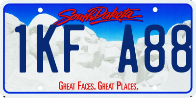SD license plate 1KFA88