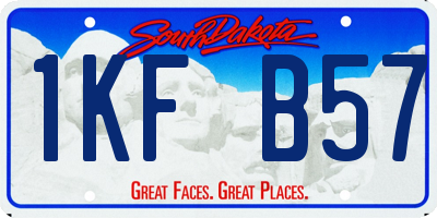 SD license plate 1KFB57