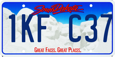 SD license plate 1KFC37