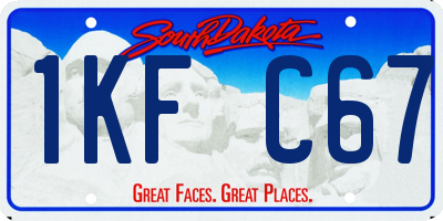 SD license plate 1KFC67