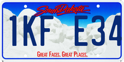 SD license plate 1KFE34