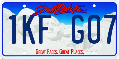 SD license plate 1KFG07