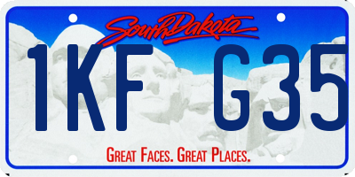 SD license plate 1KFG35