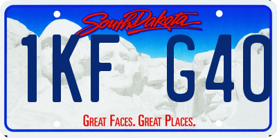 SD license plate 1KFG40
