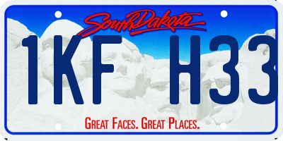 SD license plate 1KFH33