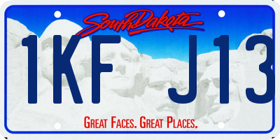 SD license plate 1KFJ13