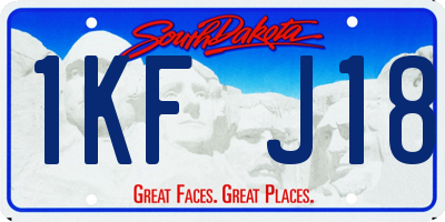 SD license plate 1KFJ18