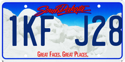 SD license plate 1KFJ28