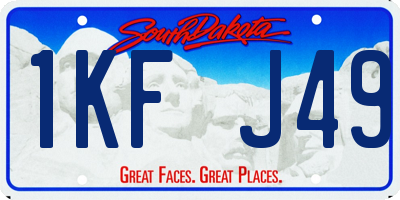 SD license plate 1KFJ49