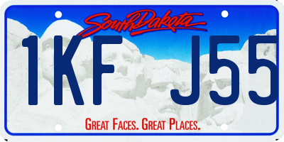 SD license plate 1KFJ55