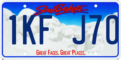 SD license plate 1KFJ70