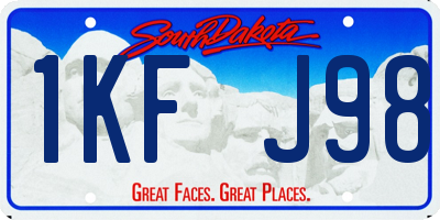 SD license plate 1KFJ98