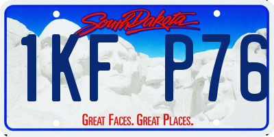 SD license plate 1KFP76