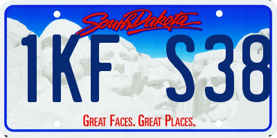 SD license plate 1KFS38