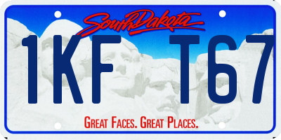 SD license plate 1KFT67
