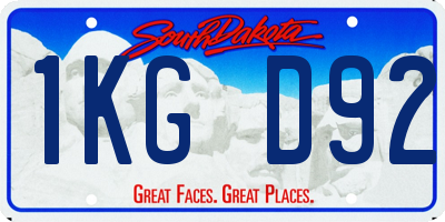 SD license plate 1KGD92