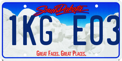 SD license plate 1KGE03