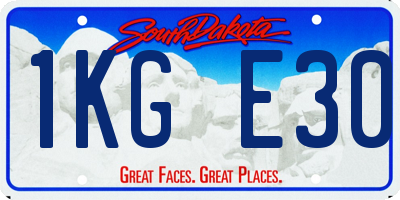SD license plate 1KGE30
