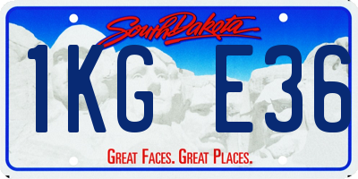 SD license plate 1KGE36