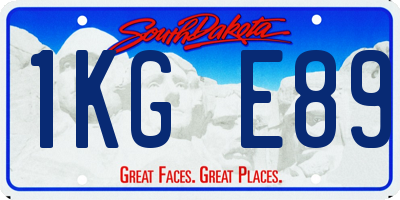SD license plate 1KGE89