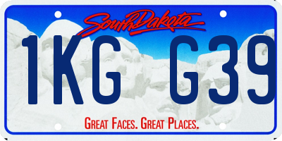 SD license plate 1KGG39