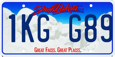 SD license plate 1KGG89