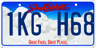 SD license plate 1KGH68