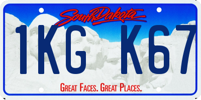 SD license plate 1KGK67