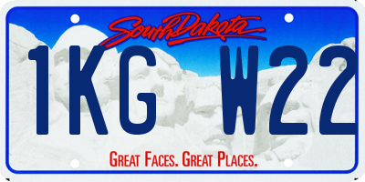 SD license plate 1KGW22