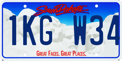 SD license plate 1KGW34