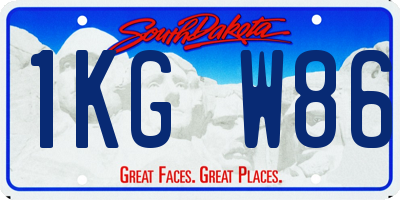 SD license plate 1KGW86
