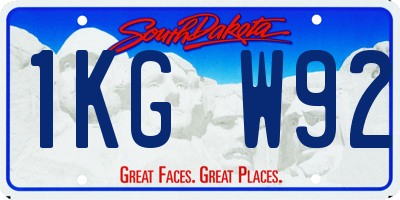 SD license plate 1KGW92