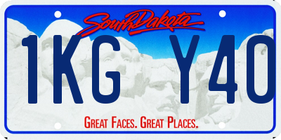 SD license plate 1KGY40