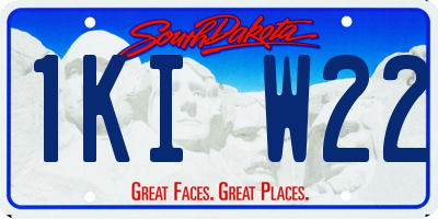 SD license plate 1KIW22