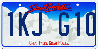 SD license plate 1KJG10