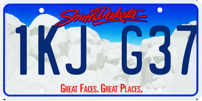 SD license plate 1KJG37