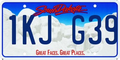 SD license plate 1KJG39