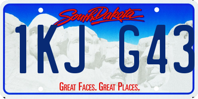 SD license plate 1KJG43