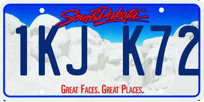 SD license plate 1KJK72
