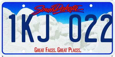 SD license plate 1KJO22