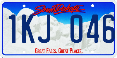 SD license plate 1KJO46