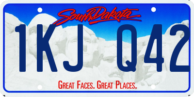 SD license plate 1KJQ42