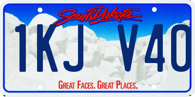 SD license plate 1KJV40