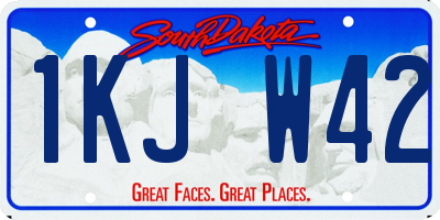 SD license plate 1KJW42