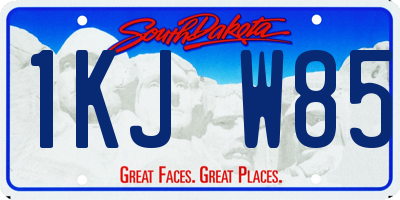SD license plate 1KJW85