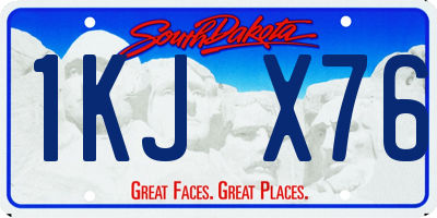 SD license plate 1KJX76