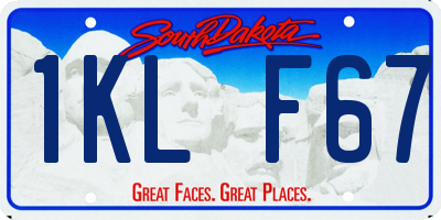 SD license plate 1KLF67