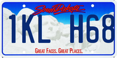 SD license plate 1KLH68