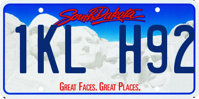 SD license plate 1KLH92