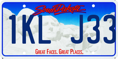 SD license plate 1KLJ33